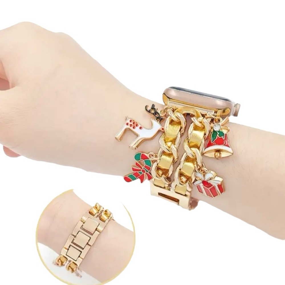 🌼 Christmas Watchband with Charms compatible with Apple Watch